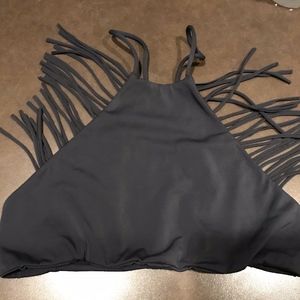 Indah Grey Two-Piece Halter Swimsuit